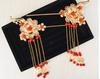Donalee Kanzashi Hair Asian Set of Ornaments, Style, 2, Women's (Red)