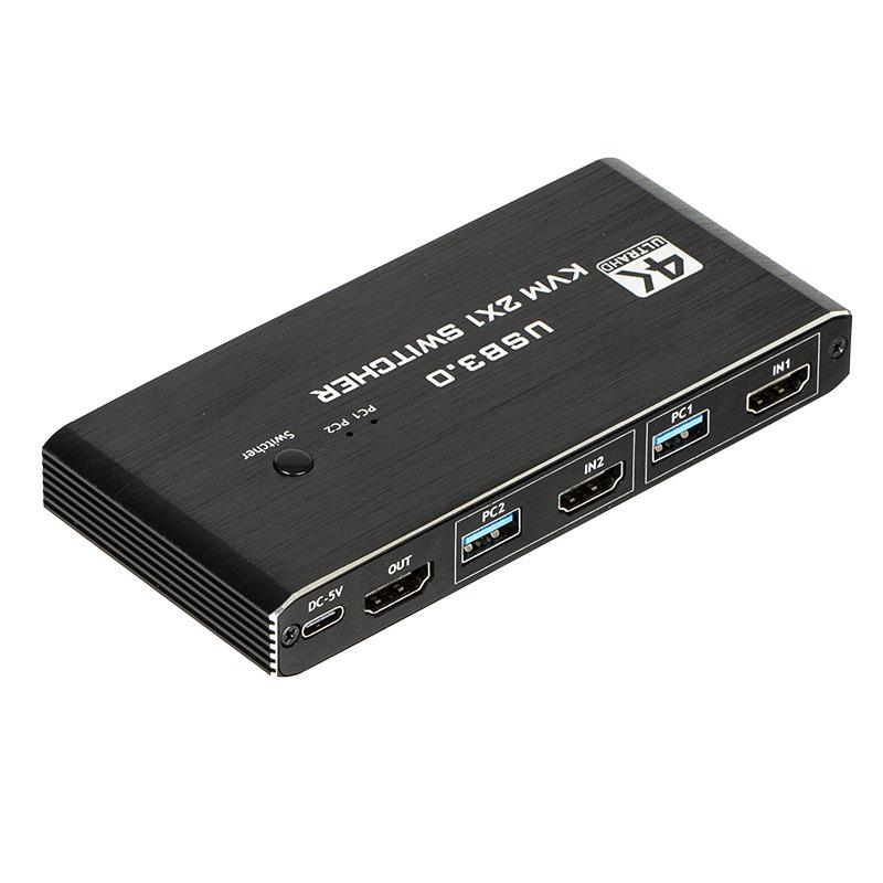 4K HDMI USB 3.0 KVM Switch: 2-PC Input, 1-Output Converter