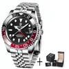PAGANI DESIGN 40MM Luxury Men GMT Automatic Machinery Watch Ceramic Bezel Jubilee Strap Sapphire Waterproof Watches for men