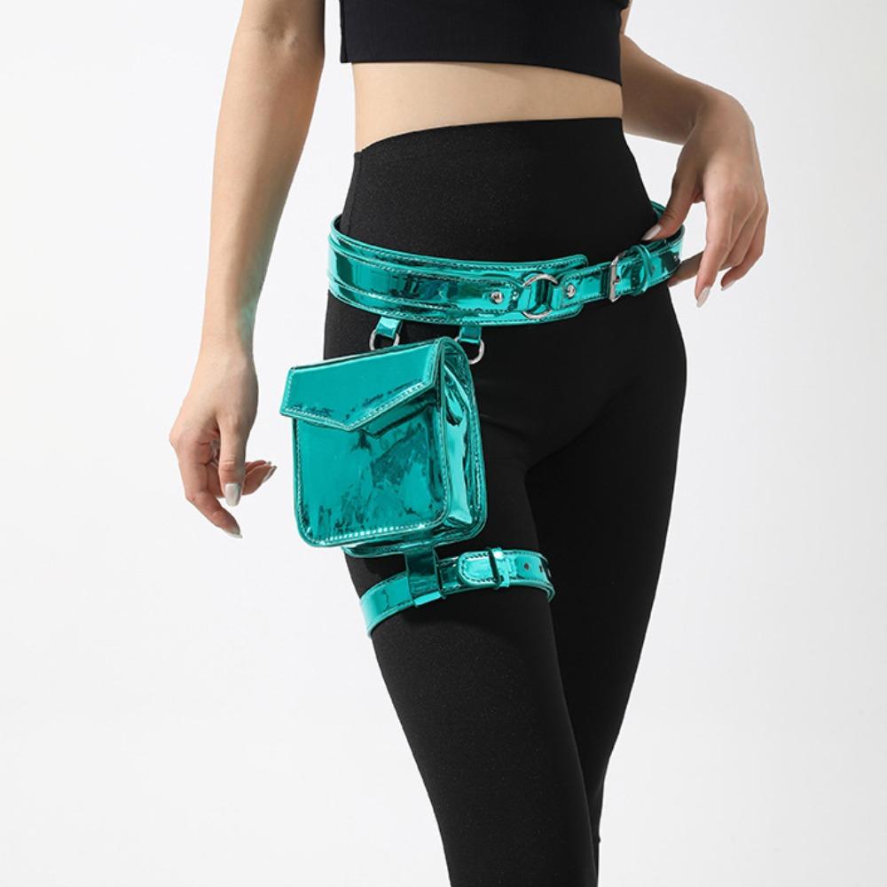 Leg Ring Metallic Waist Belt Pouch Goth Thigh Harness Leg Bag Motorcycle Waistpack  Outdoor