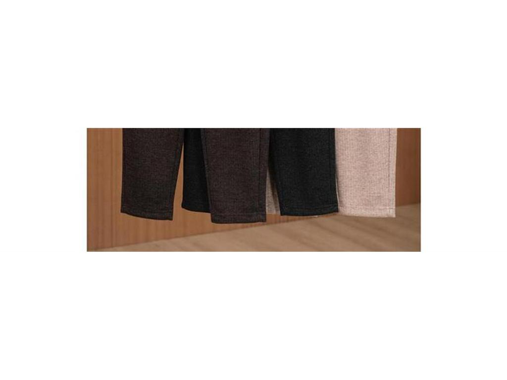 Fashionable High Waist Fleece-Lined Knit Pants - Autumn Winter Casual Chic