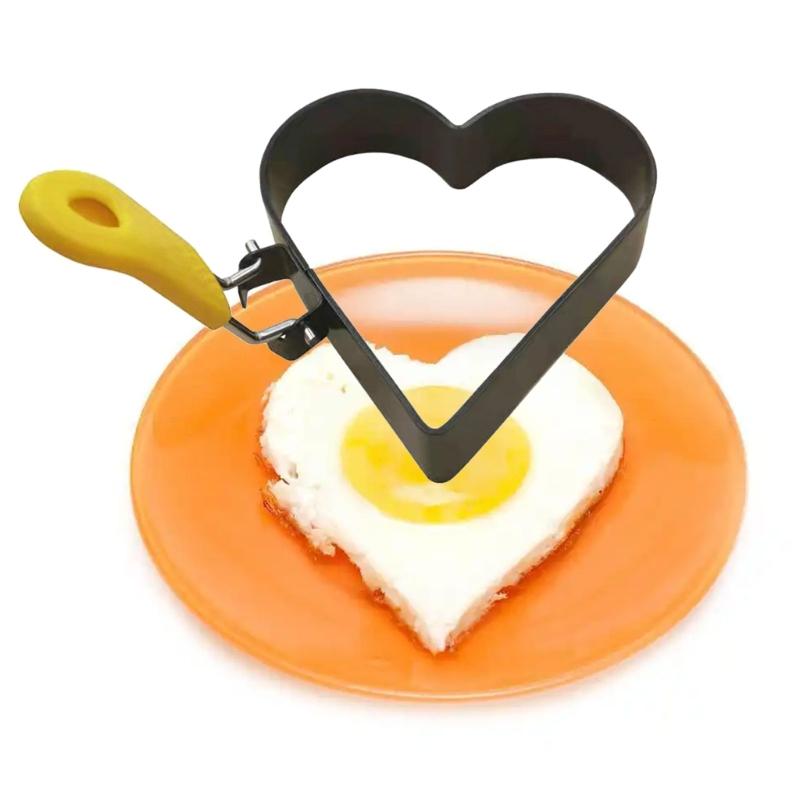 Large Heart Eggs Rings Stainless Steels Heart Eggs Rings for Perfectly Shape Eggs and Pancakes In the Kitchens