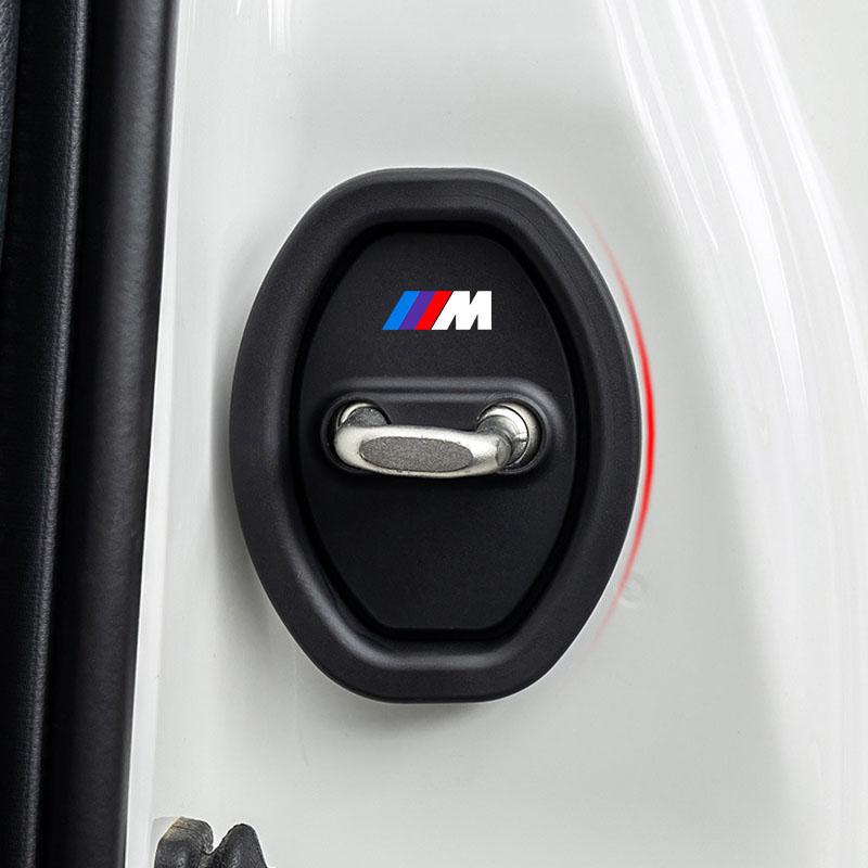 4pcs M LOGO Car Door Lock Cover Silicone Protector Auto Accessory for BMW E38 E39 E46 E53 E60 E61 E64 X7 X3 X4 X5 X6 3 4 5 6 7 Series Z4 M M3 M5 M6