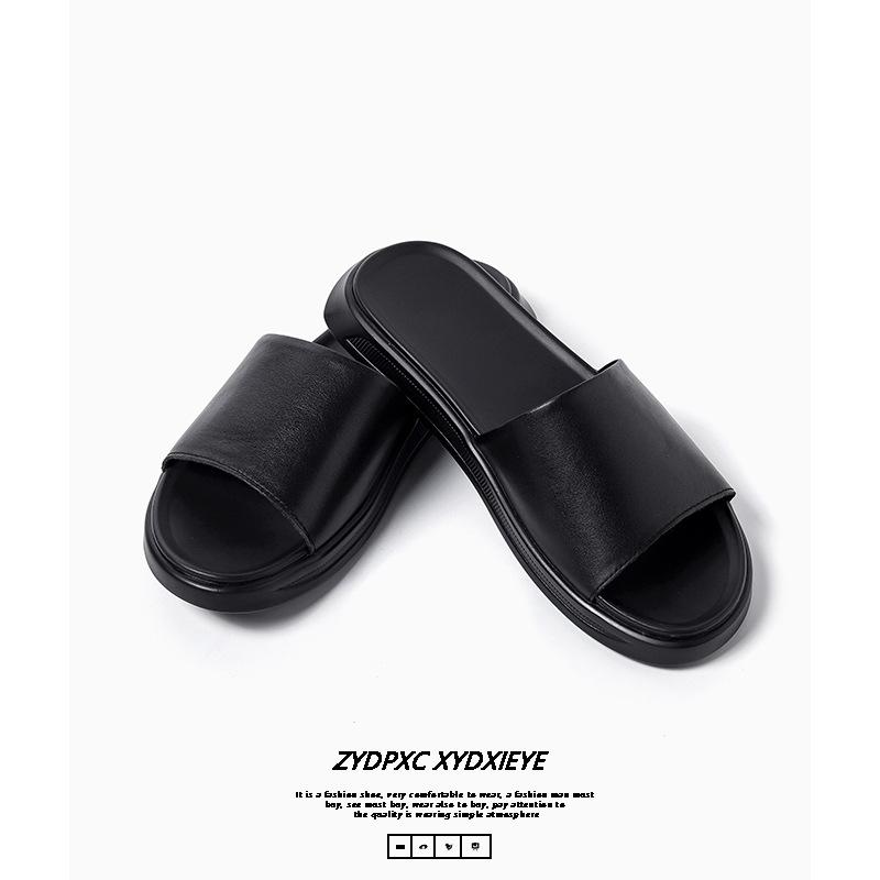 

Men s simple one-word sandals summer breathable outdoor teenagers wear beach shoes 2025 direct sales 1400-B 38 чёрный