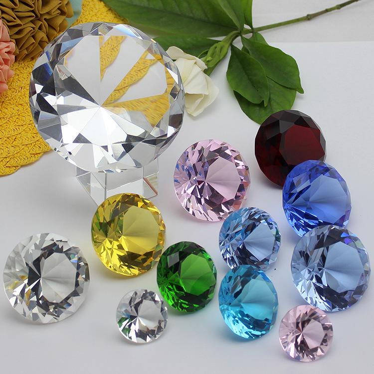 White Crystal Diamond Glass Ornaments for Home Decor and Wedding Gifts