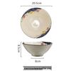 Popular 8-inch Color Glaze Ceramic Ramen Bowl - Hand-painted Trumpet Design