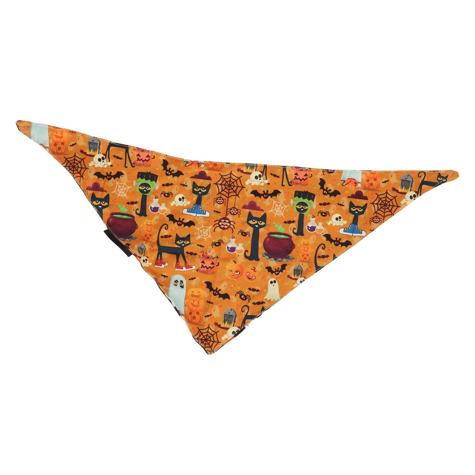 

Halloween Dog Bandanas Soft Polyester Dog Bibs Scarf Adjustable Pet Bandanas for Party Travel