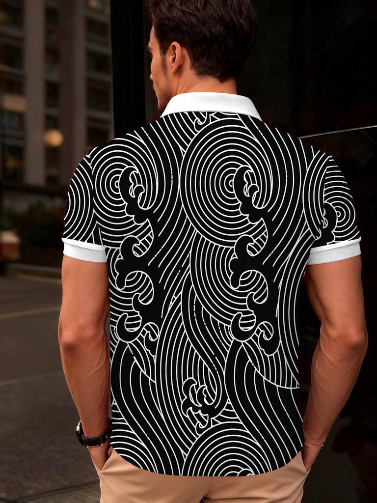 Printed Design – Not Textured Summer Men's Casual Breathable Short-Sleeve T-Shirt, Men's Short Sleeves, Stretchy and Comfortable, Breathable Fabric,