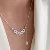 Elegante Damen S925 Sterlingsilber Perlenanhänger Halskette - Leichte Luxus Schlüsselbeinkette