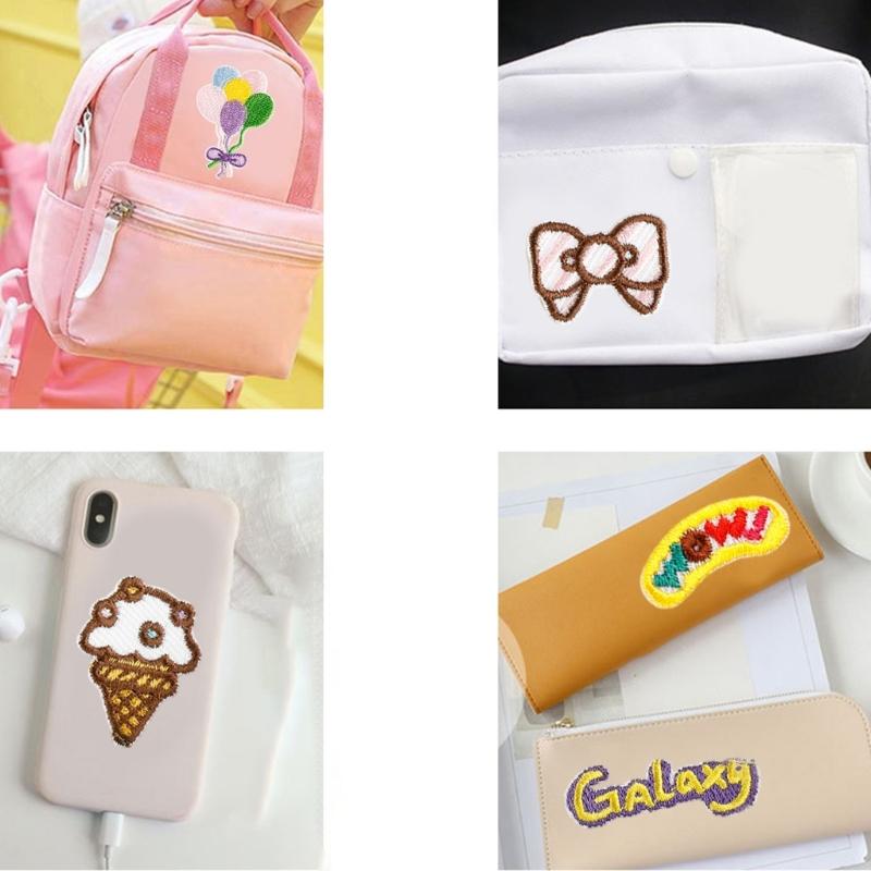8 Pcs Ice Cream Iron On Patches Clothing Patches Lovely Bows Repair Patches Embroidery Patches for Bag Decoration