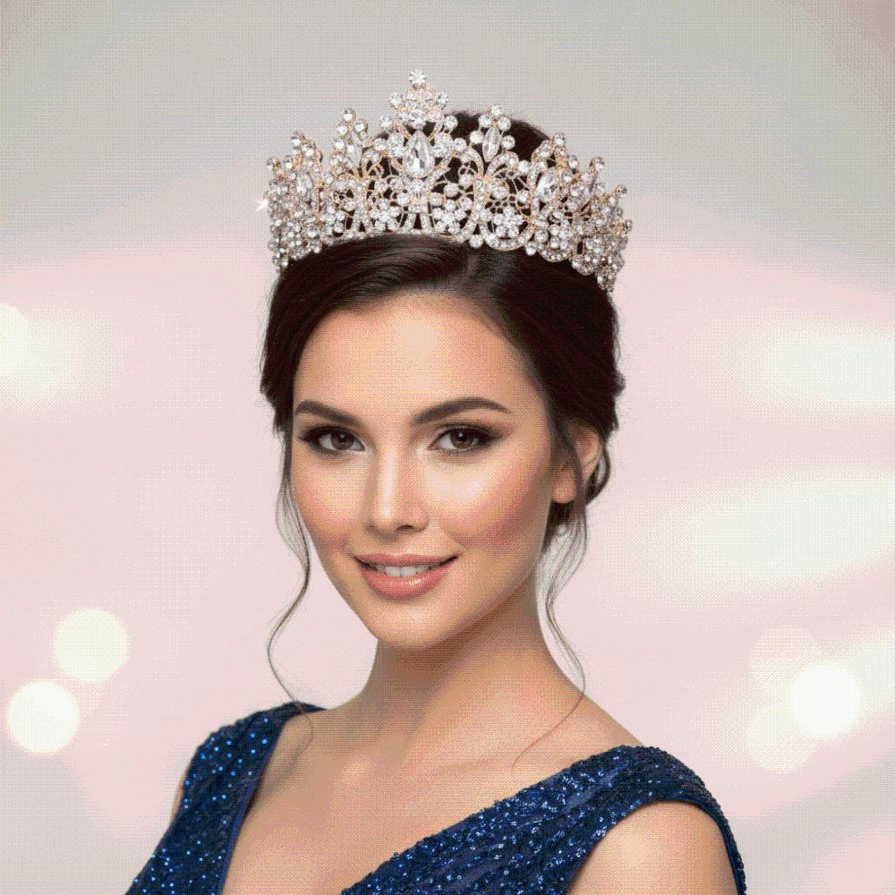 Luxurious Bridal Tiara Exquisite Baroque Headpiece Beaded Headpiece Crystal Crown Bridesmaid