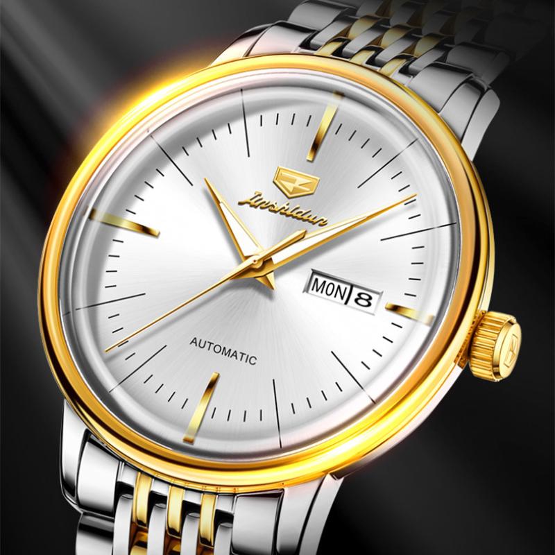 JINSHIDUN New Business and Leisure Men's Watch Business Simple Waterproof Luminous Automatic Mechanical High-end Men's Watch