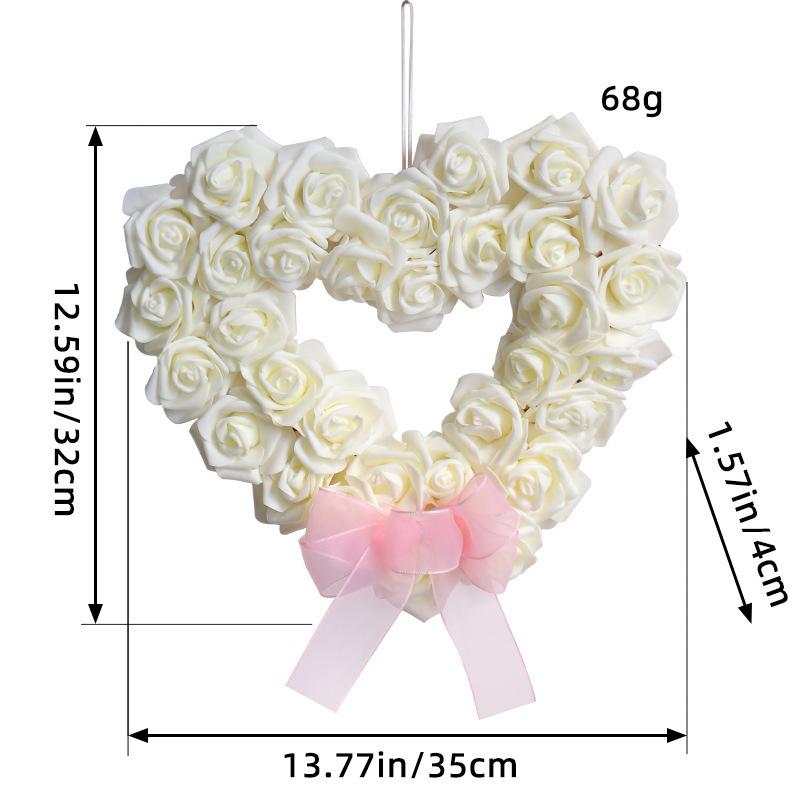 Valentine'S Day White Rose Wreath Romantic Love Wreath Outdoor Wedding Scene Arrangement Props