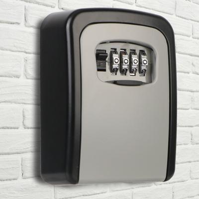 Home Storage Key Lock Box 4 Digit Combination Zinc Alloy Indoor Outdoor Password Key Safe-box Wall Mounted