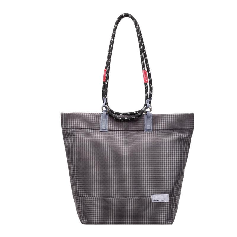 

New Oxford cloth bucket bag, plaid pattern leisure sports handbag, high-end large-capacity lightweight bag 44*12*34 серый