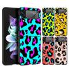 Leopard Print Pattern Phone Case For Samsung Galaxy Z Flip 6 5 4 3 Shell For Samsung Z Flip3 Flip4 Flip5 Flip6 Hard PC Cover