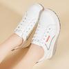 Women's Sneakers Height Increase White Leather Platform Casual Simple Thick Sole Elevator Shake Shoes for Students