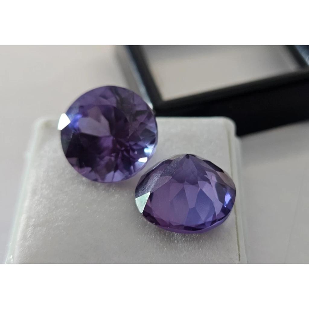 Round Cut Natural Alexandrite 18-19 Ct Pair Beautiful Certified Loose Gemstone