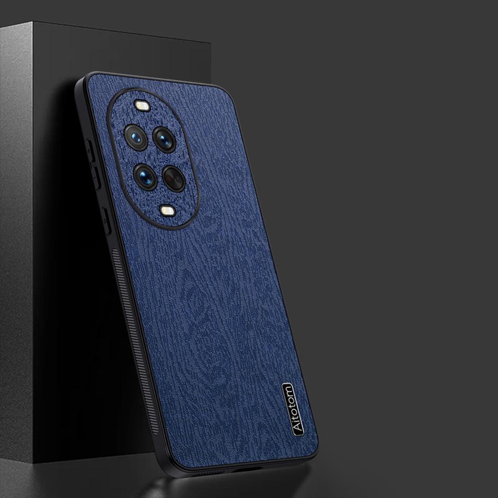 For Huawei nova 14 Pro 5G Case Wood Texture PU Leather Coated PC TPU Phone Cover