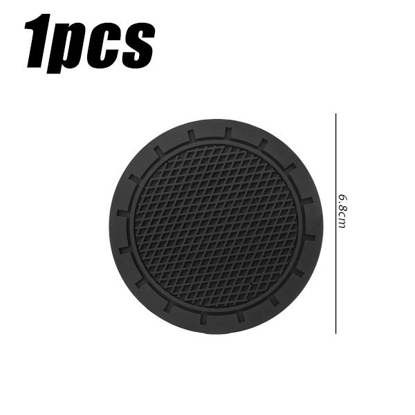 New Non-slip Water Cup Pad Car Coaster Black Soft Rubber Decoration Anti-skid Rubber Drink Cup Bottle Mat Accessories 2/1pcs