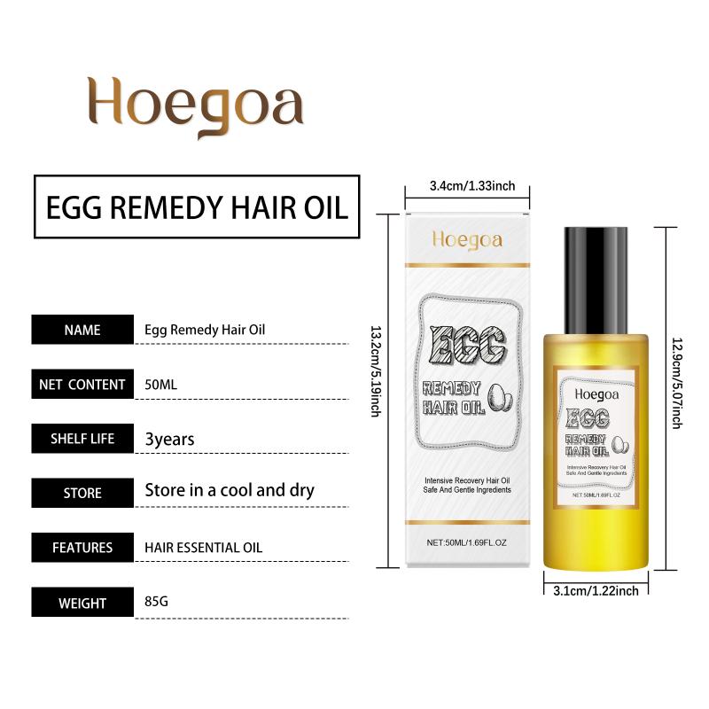 Egg Hair Care Serum Nourishing Oil Repairs Split Ends Restores Moisture Stops Frizz For Color Treated Permed Hair