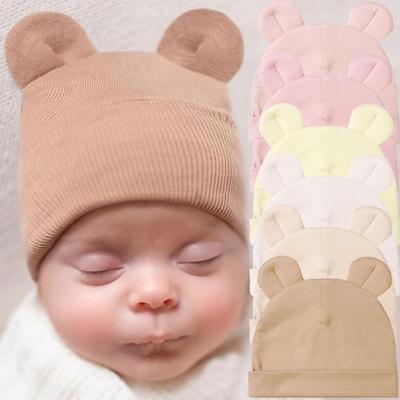 Newborn Baby Bear Ears Pullover Hat - Soft & Comfortable