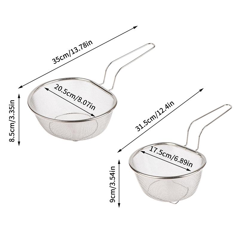 316 Stainless Steel Strainer Basket Colander Kitchen Flour Sifter Noodle Pasta Filter Versatile Cooking Tool Frying