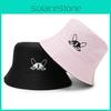 Stylish Double-sided Dog Print Fisherman Hat For Men And Women Trendy Sun Protection