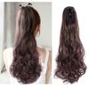MERISIHAIR Heat Resistant Synthetic Ponytai Hair 22" Wavy Claw Clip In Golden Black Hair Extensions Ponytail
