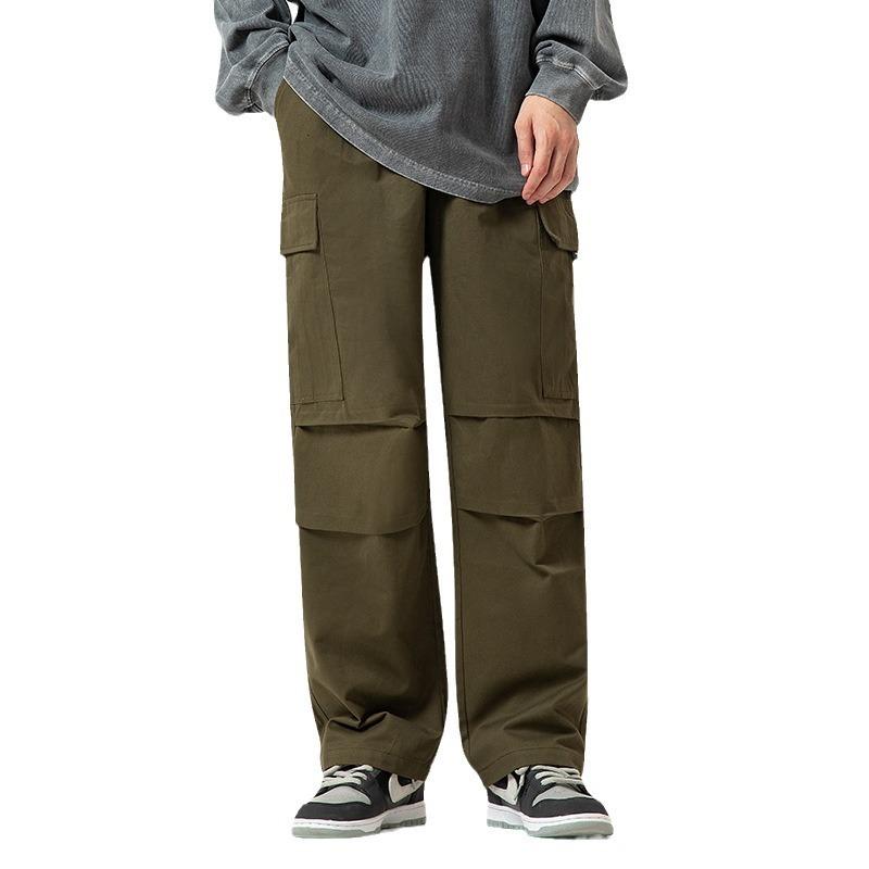 Overalls men's casual pants men's straight trendy fashion pure cotton youth popular versatile ruffian handsome spring and autumn trousers