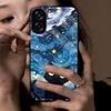 Case for OPPO A6x 4G/5G A6t Pro A6 A6s 5G A6k Anime Black Cat Starry Cloud Print Phone Cover Acrylic Hard Back Shell With Flexible TPU Edge
