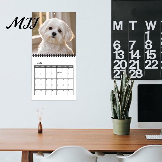 Thick Paper Monthly Planner 2027 Maltese Wall Calendar, Cute Dog Photography Hanging Pet Jan.2027-Dec.2027 12 for Home Office Academic Organizer