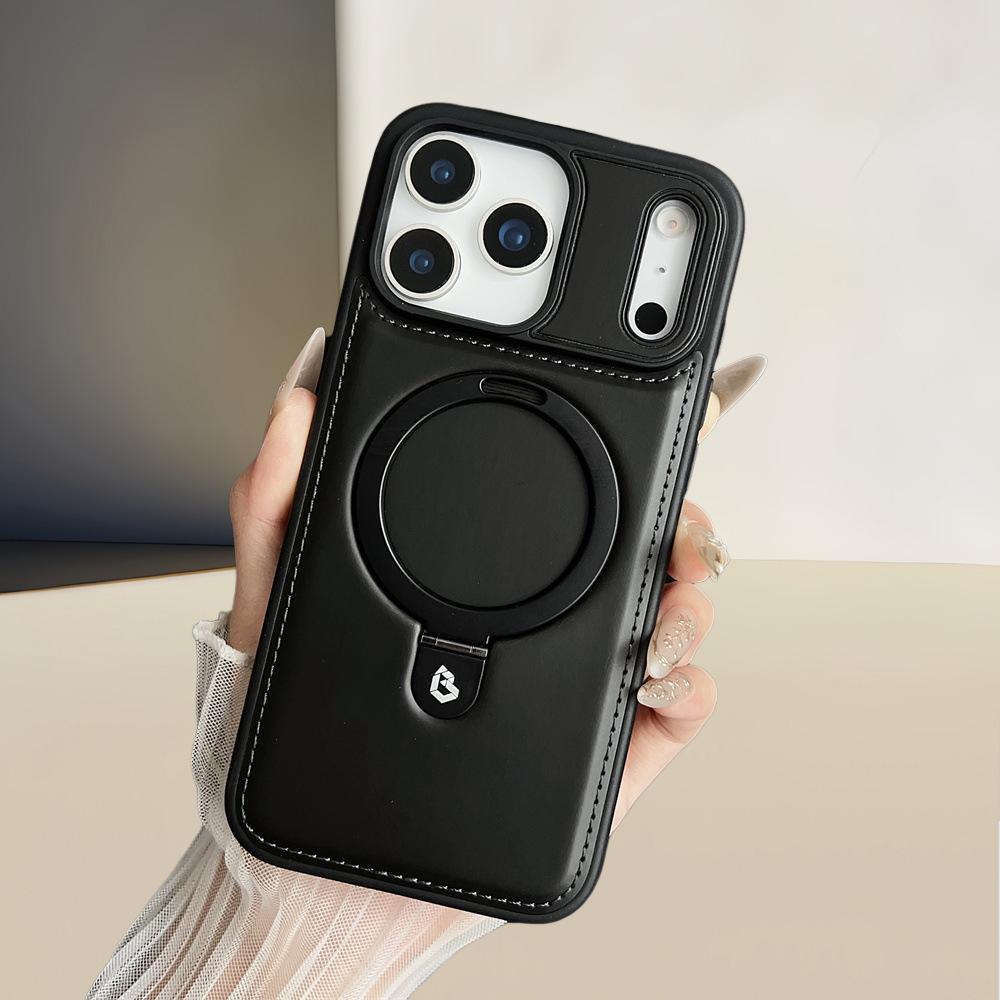 Suitable for iPhone 17 Phone Case Air Apple 17 Pro Max Magnetic Charging Leather Case Anti-drop Stand Business