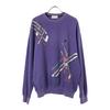 Santa Fe Made In Japan Print Long Sleeve Trainer 48 Purple Sweat Men's Used
