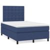 3142087 vidaXL Lit à sommier tapissier avec matelas Bleu 120x200 cm Tissu