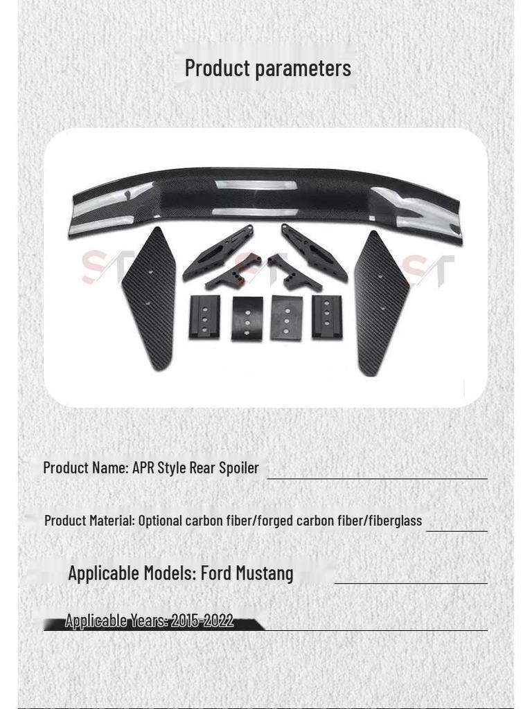 APR Style Carbon Fiber Rear Spoiler for Ford Mustang