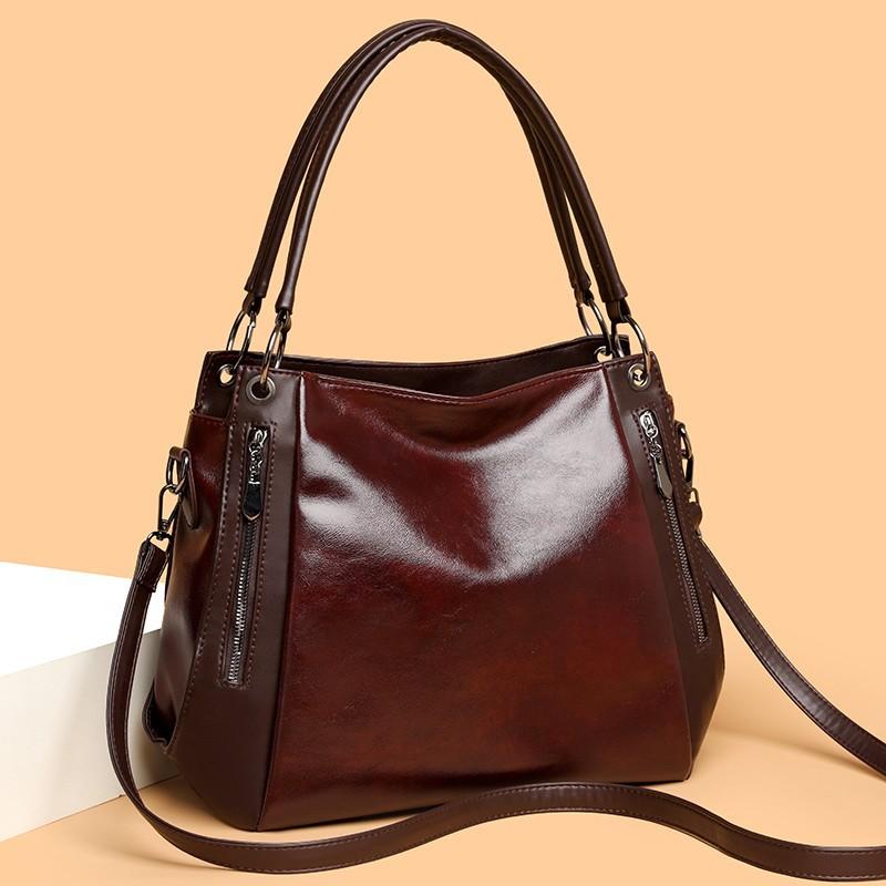 Elegancka torba typu tote z PU dla kobiet – Klasyczna torebka z bocznymi kieszeniami na podwójny zamek i regulowanym paskiem na ramię, Idealna do pracy i na co dzień