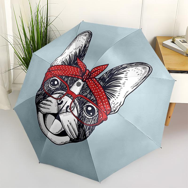 

1pc Bandana Glasses Dog Automatic Umbrella Portable Home Essential Umbrella, Iron Umbrella Structure Suitable for All Seasons yy251123161
