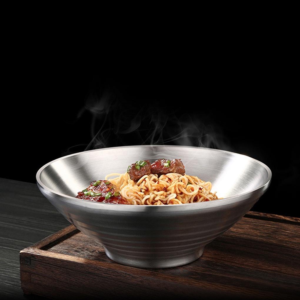 Double stainless steel bowl (20cm) udon ramen cold noodle maker