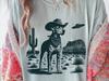 Cowboy Catahoula Leopard UFO Shirt – Funny Desert Dog Tee, Vintage Western Graphic for Dog Lovers and Wild West Fans, Dad Catahoula Mom Tee