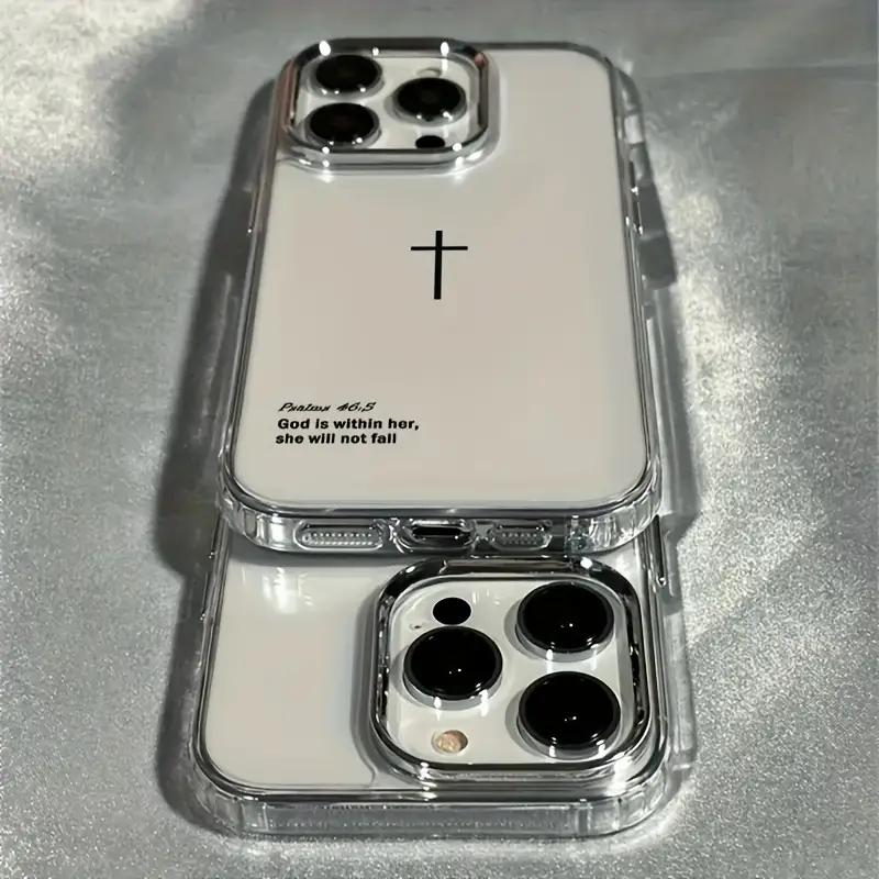 Simple Clear Jesus Cross Phone Case For IPhone 17 16 15 14 13 12 11 Pro Max Air Plus Transparent Back Protective Cover Funda
