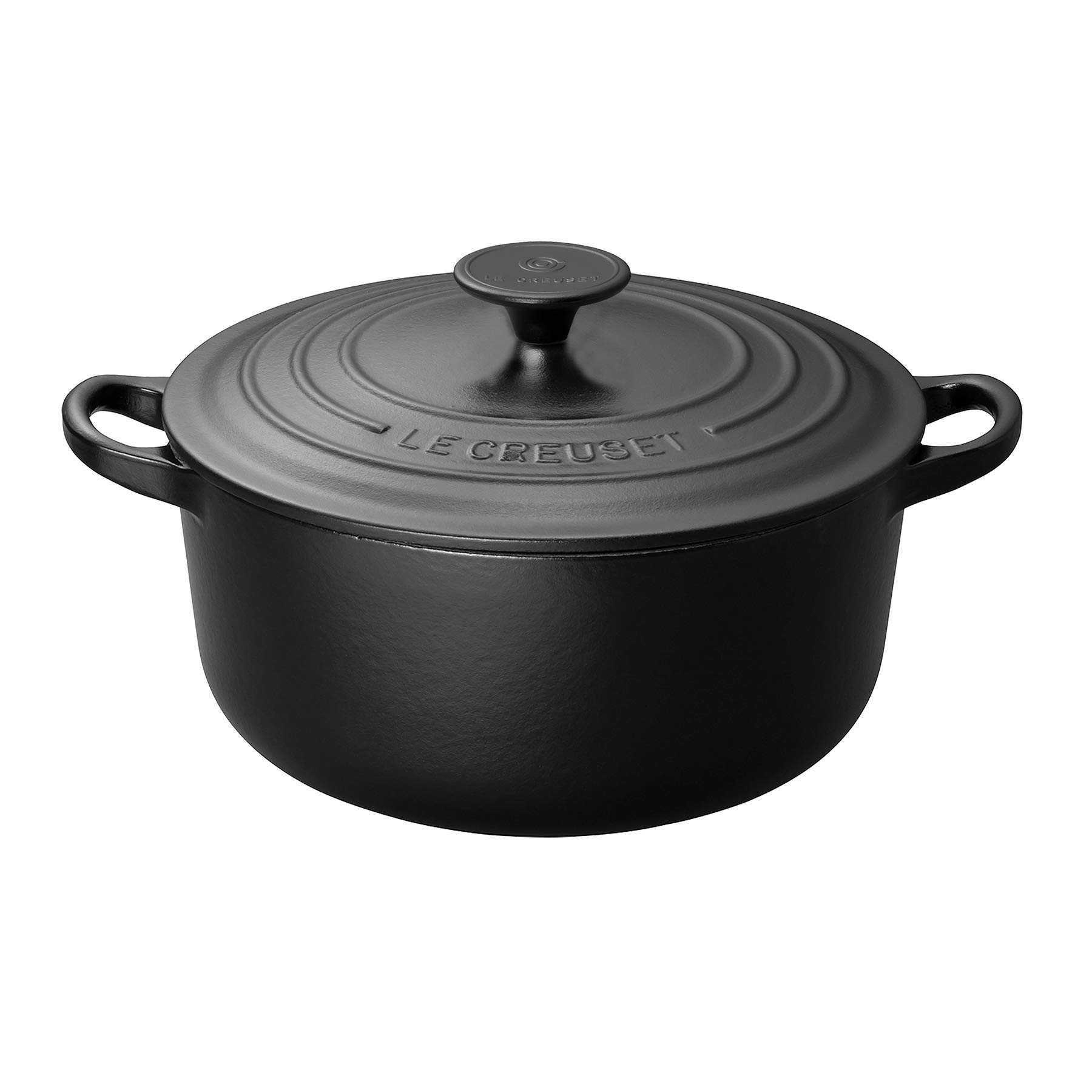 

Le Creuset Cast Enamel Pot Cocotte Ronde 26 cm Matte Black Gas IH Oven Compatible Japanese [Authorized Product]