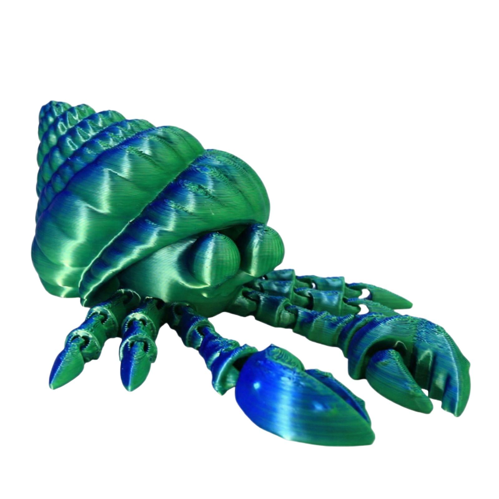 

3D Printed Cute Big Eyed Hermit Crab Cute Full Body Joint Movable Shape Ornament Children s Toy Birthday Gift One Size зелёный