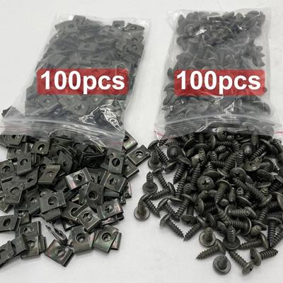 Self Tapping Screws Metal Fastener Clip for Car Motorcycle U-Type Clip with Screw Anti-rust Protection Clip Screw Iron Sheet Kit