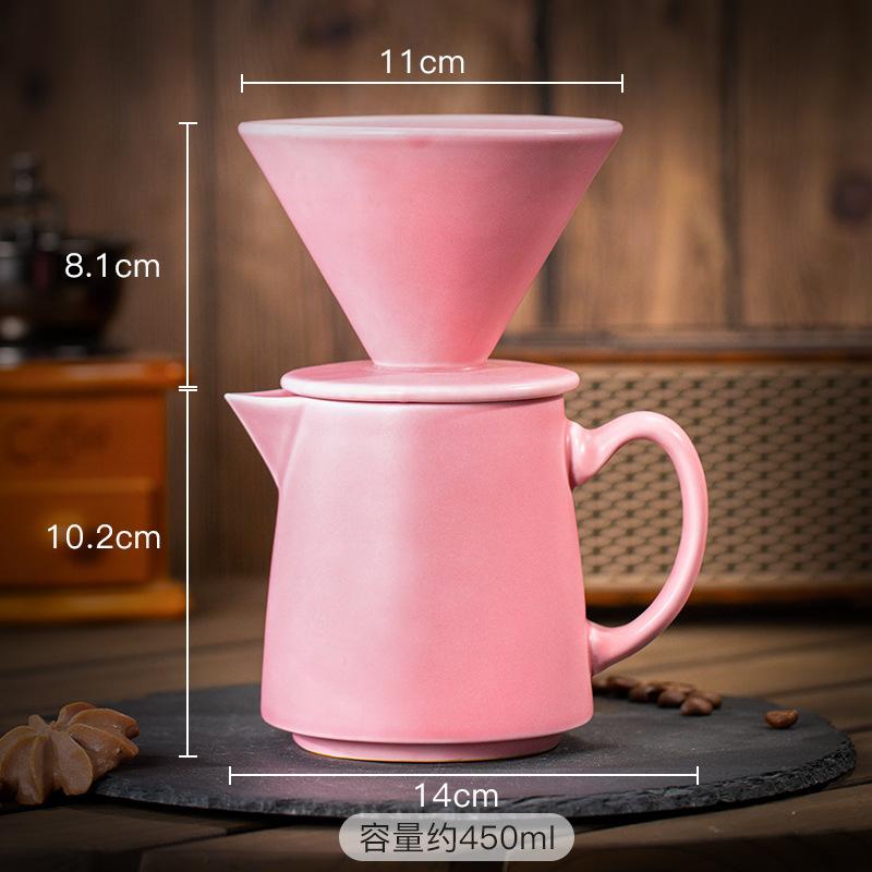 Kreatives Keramik Handaufguss Kaffeekannen-Set Ofengedreht Retro Kaffeefiltertasse Kaffeefilter Sharing-Kanne Heimdekoration