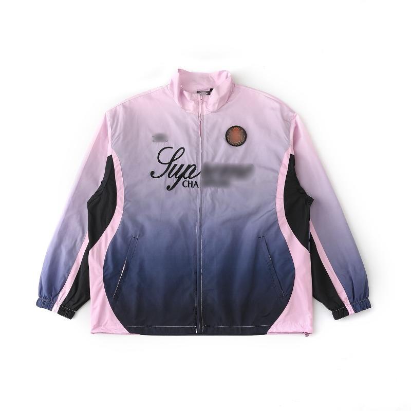 Men's and women's alphabet decal waterproof hooded zipper jacket