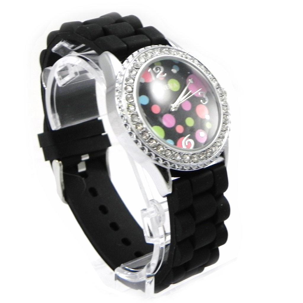 Les Trésors De Lily [I2716] - Montre Design 'Absolu' noir multicolore