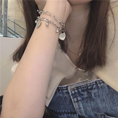 Elegant Punk Heart Multilayer Chain Bracelet For Women Jewelry Party Gifts Bijoux Pulsera Charms Girls Bracelets
