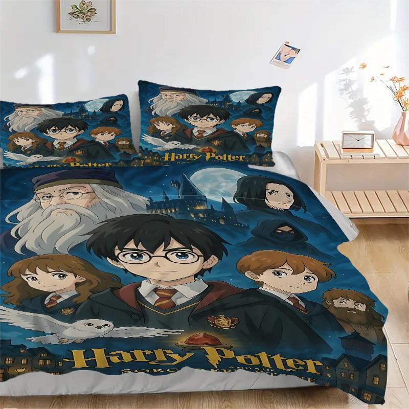 

3pcs Harry Potter Cover Set, 1 Cover + 2 Pillowcases (No Insert), Bedding for All Seasons, Bedding,Bedroom Decor yy250922017 135x200cm