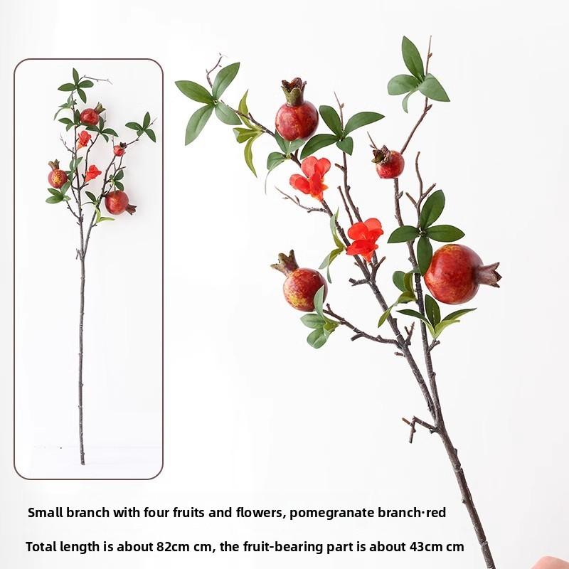 

Имитация веток граната для домашнего декора, пенопластовые фрукты, декоративные цветочные композиции Twigs - red